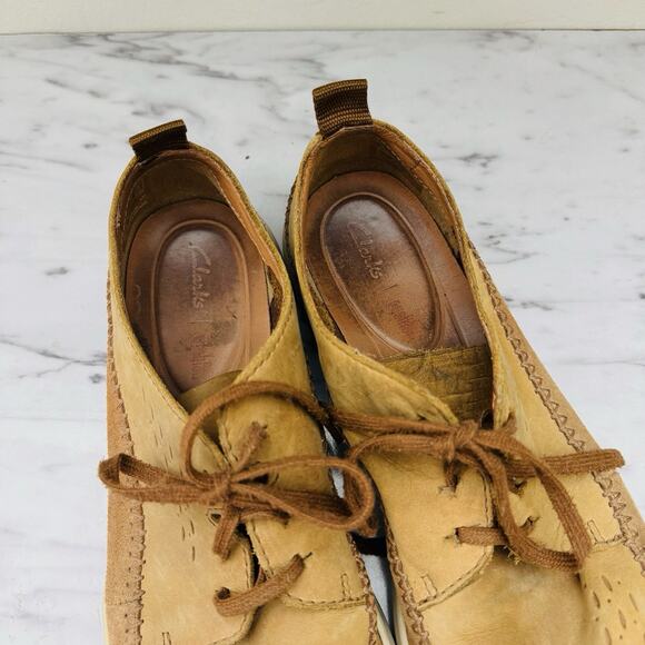 Clark’s Trifi Lace Tan Leather Sneakers Men’s Size 10 - Picture 8 of 10